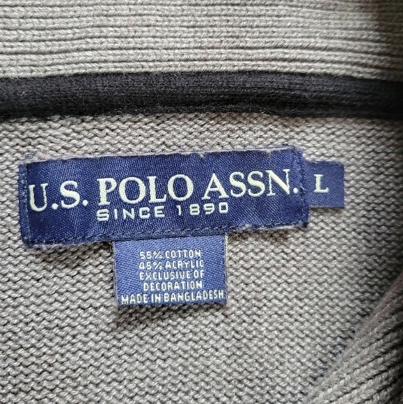 Polo sweater Men's Size Large gray - Picture 2 of 8